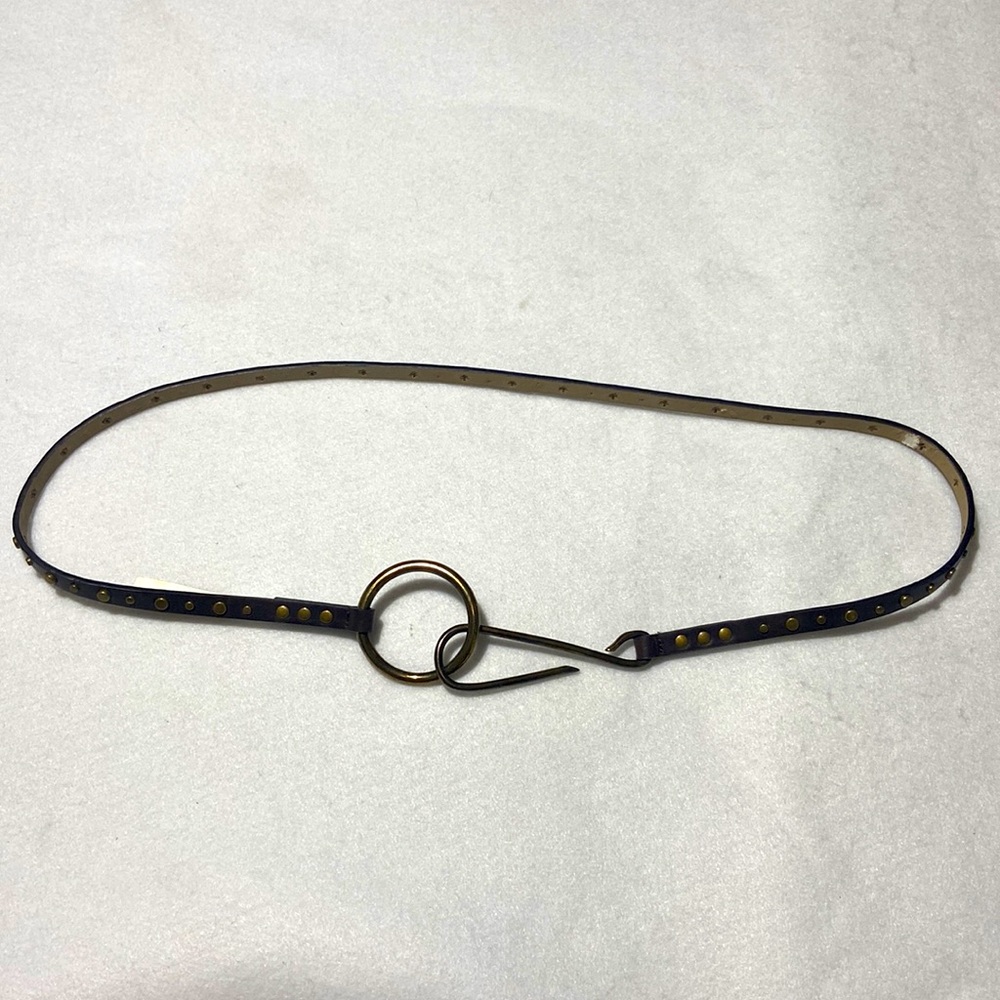 Coldwater Creek Skinny Belt. Brown Man Made Materials. With Brass Tone Rivets